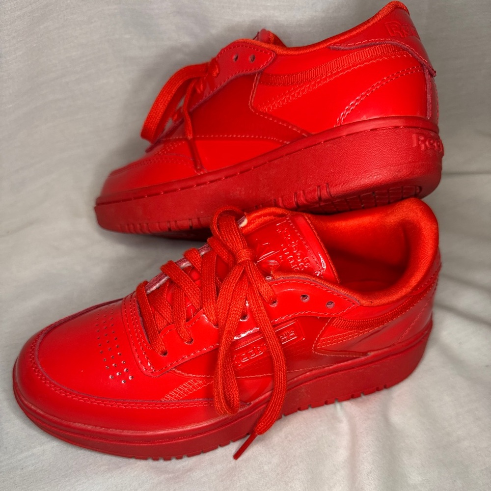 Reebok Club C 85 Patent Leather Sneakers – Red – Size 6